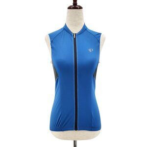 Pearl Izumi Elite Womens XS Cycling Jersey Full Zipper Sleeveless Blue Gray
